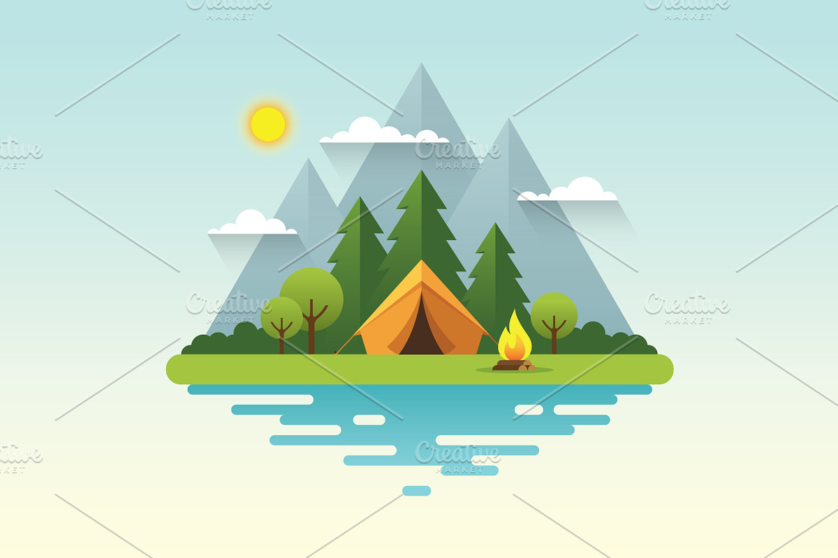 Camping illustration, an Illustration by MaryArt (Photo 3 of 3)