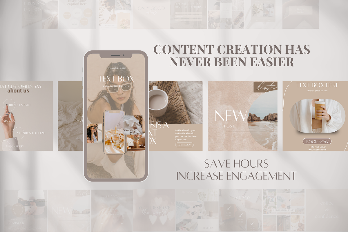 700 Beige Instagram Templates, a Templates & Theme by SociallyyCreative (Photo 7 of 9)