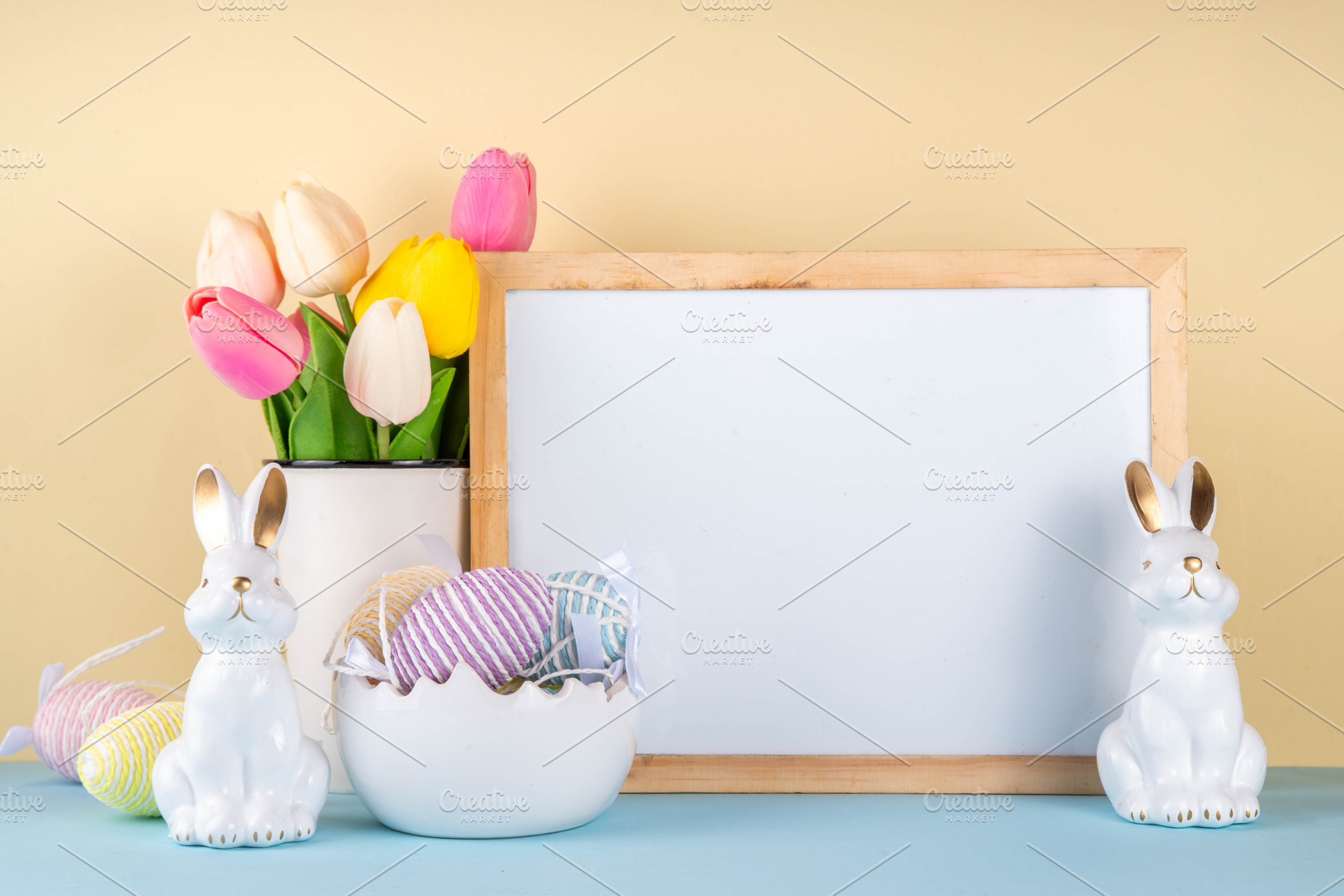 Spring Easter holiday background mockup, a Holiday Photo by Rimma