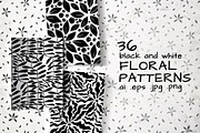 Black And White Floral Patterns, a Pattern Graphic by pineart (Thumbnail 1 of 7)