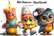Retro Halloween Bundle, a Seasonal Illustration by CreationArt (Thumbnail 1 of 5)