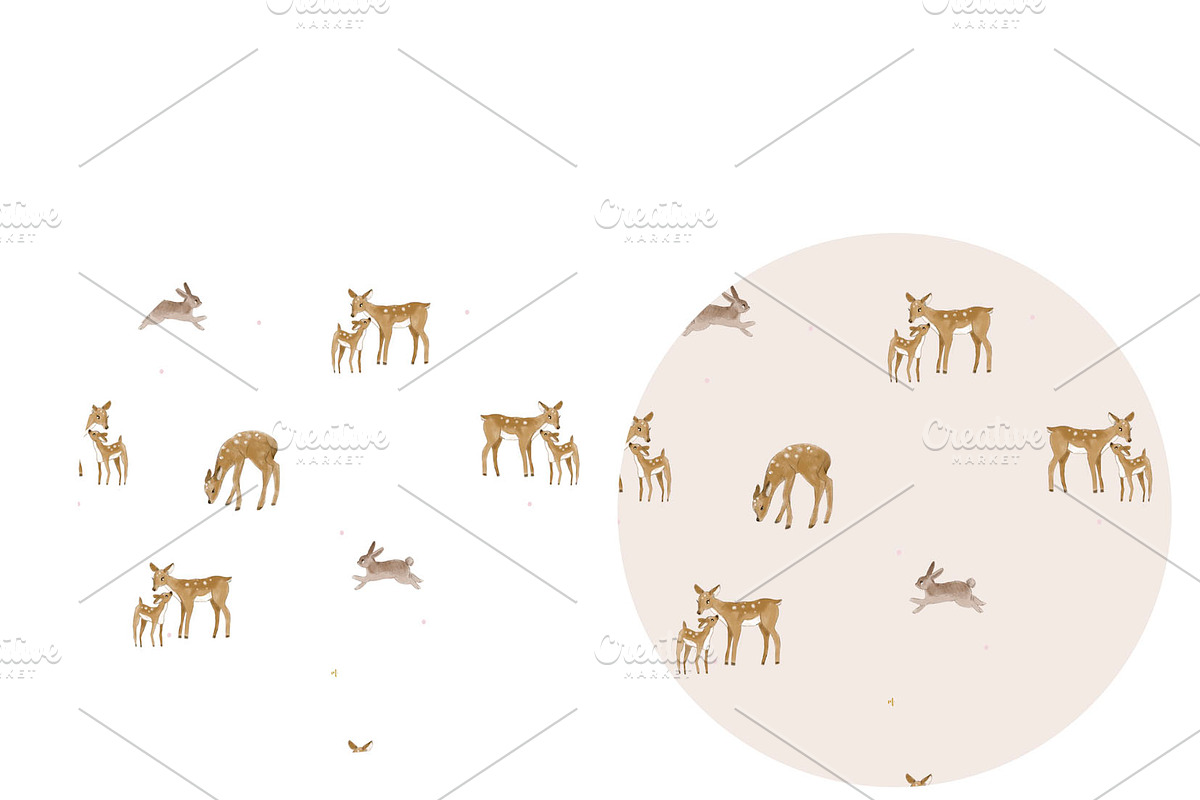 Deer kids pattern, a Pattern Graphic by maniamantellina