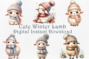 Cute Christmas Sheep Clipart, a Seasonal Illustration by GalaDesign03 (Thumbnail 3 of 6)