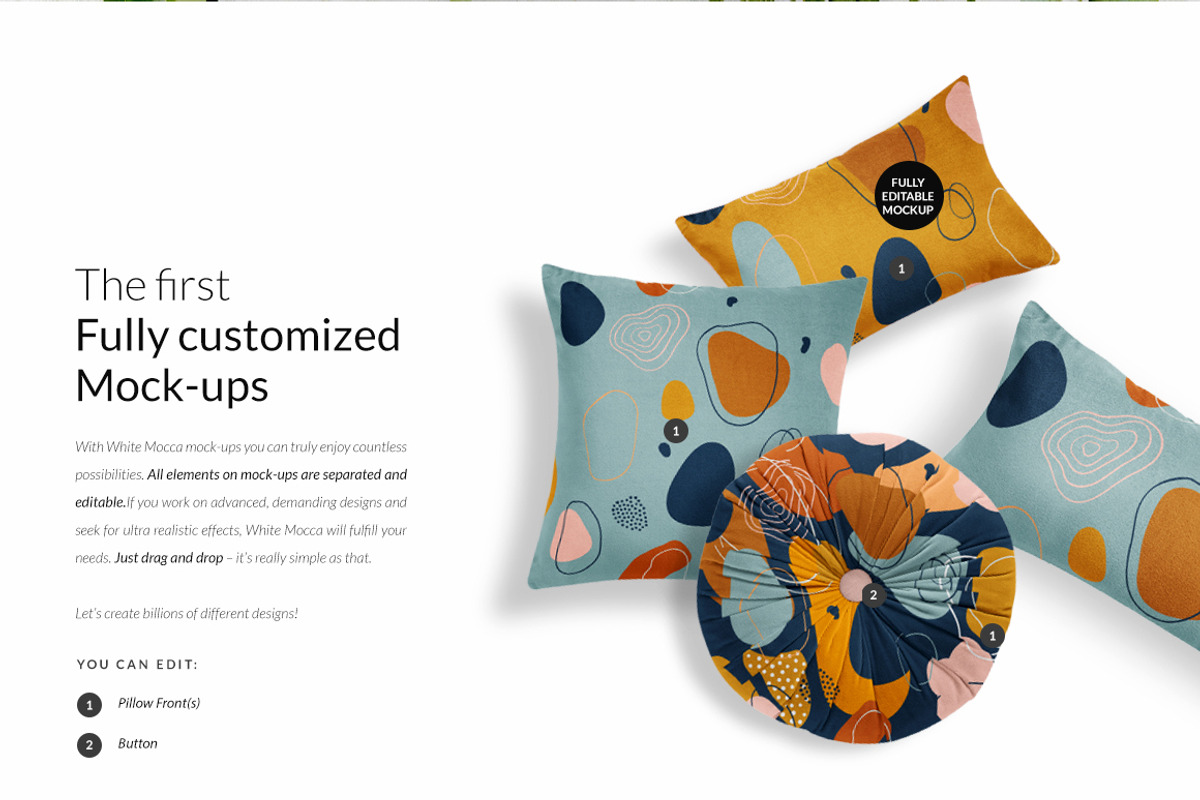 Pillows vol.4: with floral elements, a Print Template by Mocca Mockups Store (Photo 4 of 29)