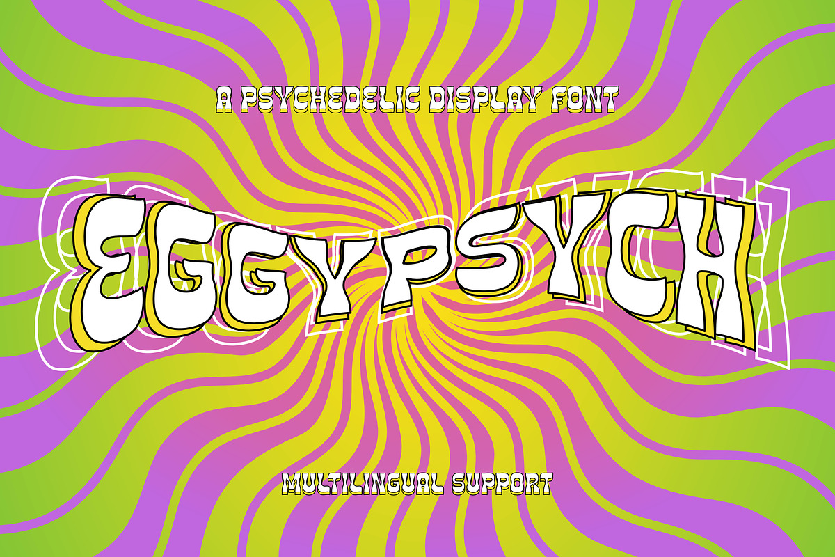 EggyPsych - a funky font, a Sans Serif Font by Brainware Graphic (Photo 1 of 8)