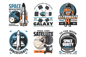 Space And Planets Exploration Icons