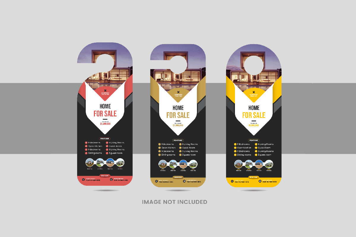 Real estate or home sale door hanger, a Stationery Template by Pavel_design