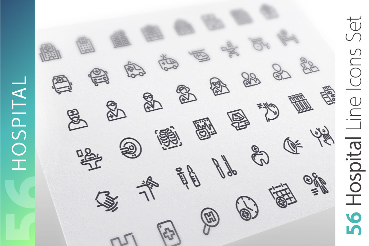 Hospital Line Icons Set, an Outline Icon by Voysla's Shop (Photo 1 of 4)
