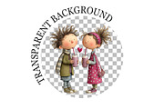 Quirky Valentine Day Couple Clipart, a Seasonal Illustration by Rose Art (Thumbnail 6 of 7)