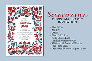 Scandinavian Christmas Party Invite, an Invitation Template by Cyrah's Collection