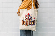 Gingerbread Land Watercolor, a Seasonal Illustration by CreationArt (Thumbnail 7 of 7)