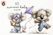 Summer Koala PNG Clipart Bundle, a Seasonal Illustration by Nicolle's Colorful Art (Thumbnail 1 of 4)