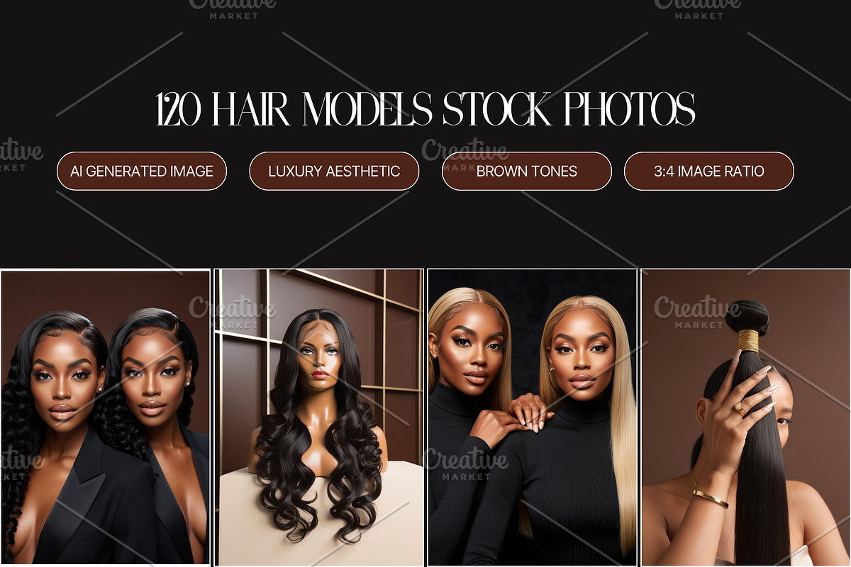Luxury Hair models Photos Bundle, a Beauty & Fashion Photo by My Template Studio (Photo 3 of 13)