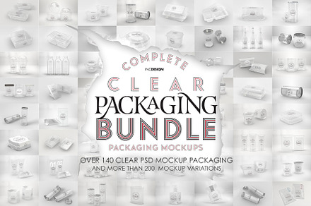 BUNDLE: Clear Packaging Mockups, a Cups & Container Mockup by INCDesign