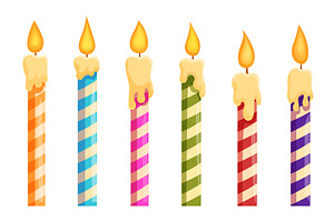 Cartoon burning birthday candles, an Illustration by Valerie Bodnar