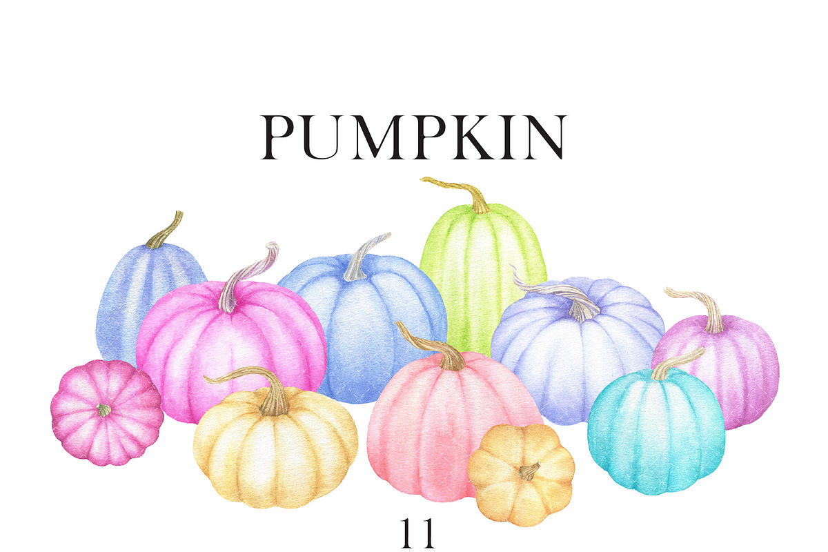 Pastel Pumpkin  Autumn Clipart, a Graphic by Watercolor Clipart (Photo 1 of 3)