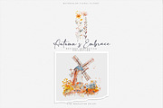 watercolor autumn scenery clipart, a Decorative Illustration by Patishop Art (Thumbnail 3 of 10)