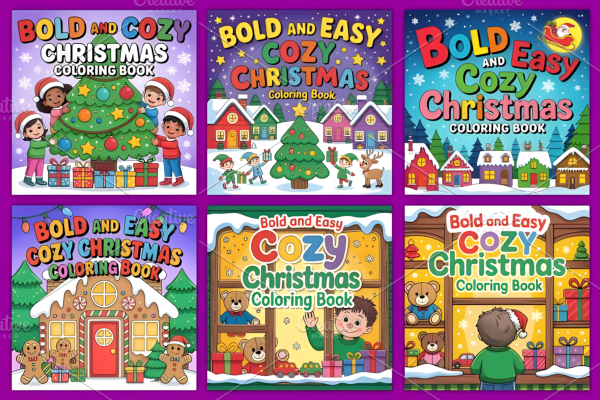 Bold Easy Cozy Christmas Coloring, a Seasonal Illustration by Coco Bloom (Photo 3 of 4)