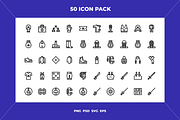 Fencing icons, an Outline Icon by Wencory (Thumbnail 1 of 2)