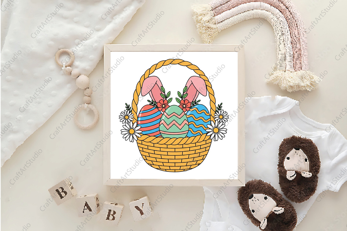 Easter Basket With Bunny PNG, an Illustration by CraftArtStudio (Photo 4 of 4)