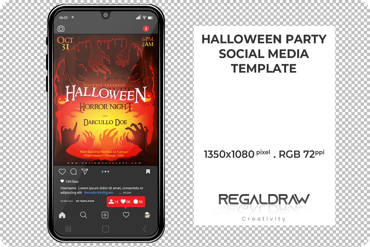 Halloween Event Flyer Template, a Flyer Template by regalDRAW (Photo 3 of 3)