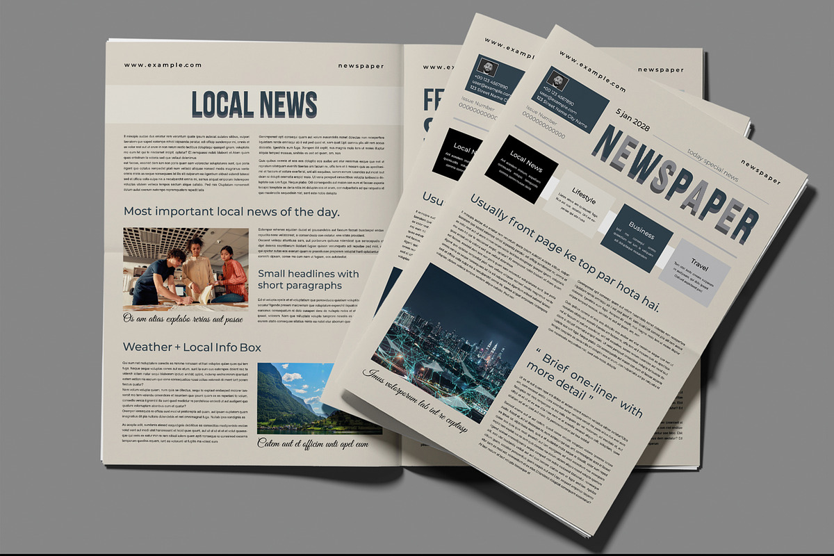Modern Newspaper Design | Creative Market