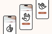 50 Hand Gestures, an Outline Icon by Side Project (Thumbnail 5 of 7)