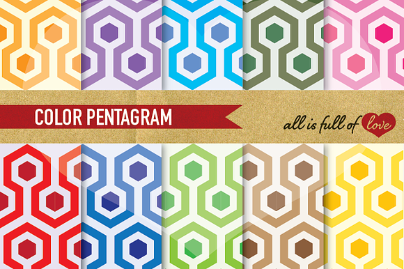 10 Pattern Backgrounds Pack Hexagon preview 2