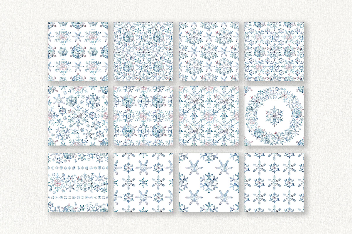 Winter Snowflakes Watercolor, a Seasonal Illustration by YarovaArt (Photo 4 of 17)