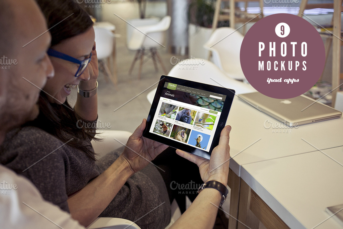 Couple using iPad - 9 photo mockups, an iPhone Mockup by show it better (Photo 1 of 5)