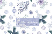Blue christmas patterns, a Pattern Graphic by ramika (Thumbnail 1 of 4)