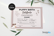 Editable Puppy Birth Certificate, a Print Template by Snapybiz (Thumbnail 9 of 11)