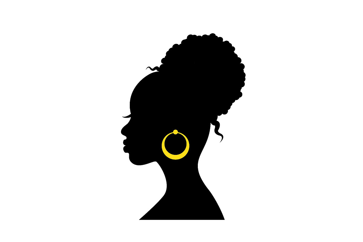 black silhouette of the head, a Background Graphic by Happy Art