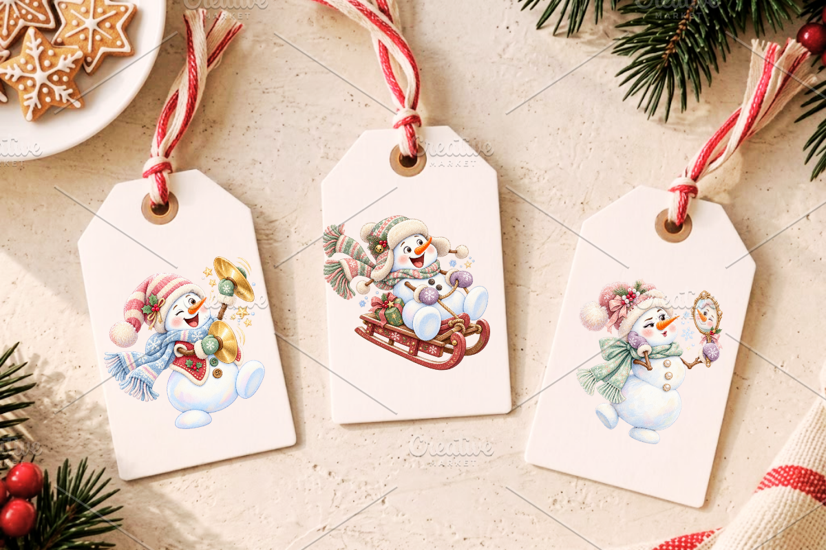 Funny Snowman Clipart Bundle, a Seasonal Illustration by Ink Gallery (Photo 7 of 7)