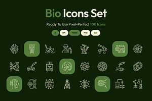 Bio Icons Art Set, an Outline Icon by Prosymbols