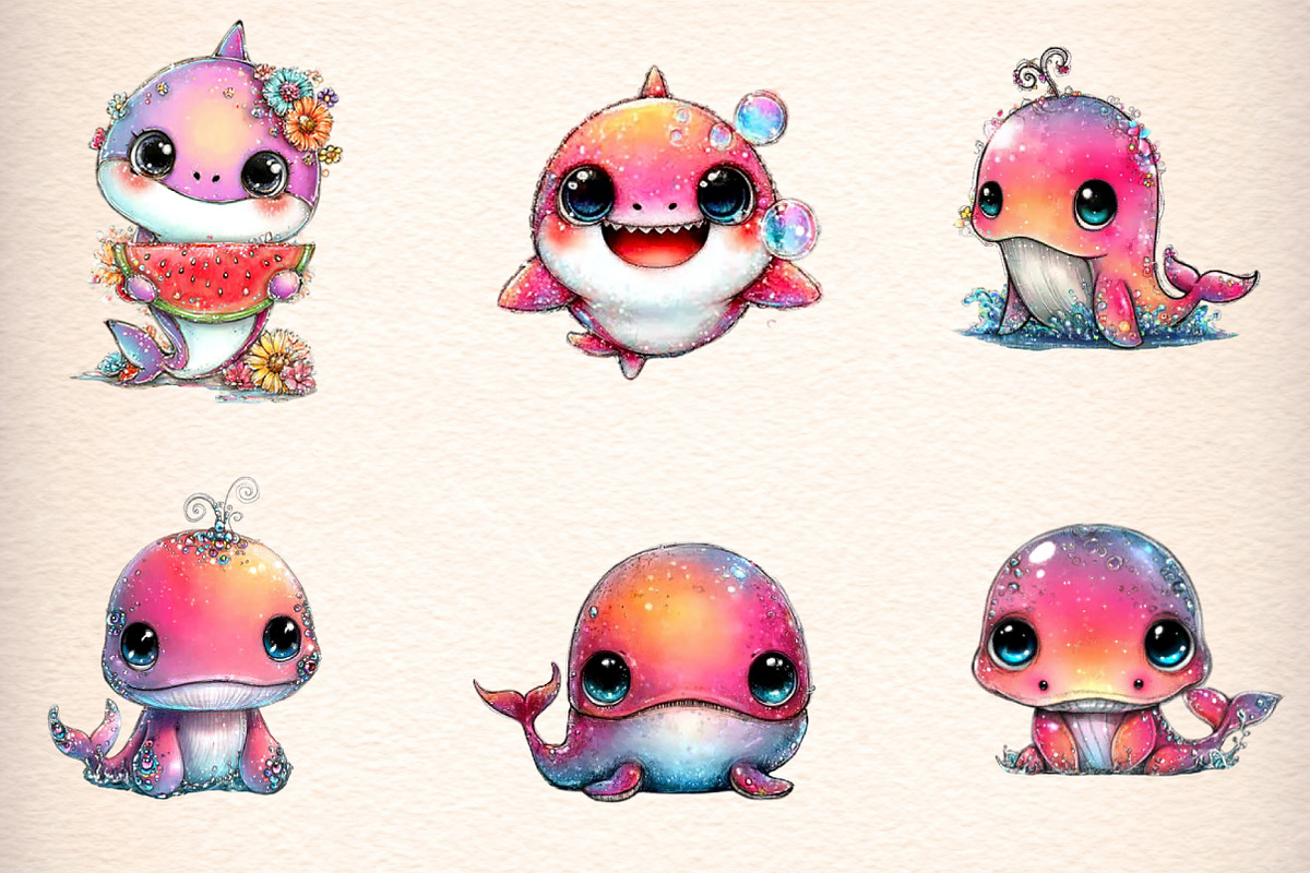 Sea Animals Clipart Bundle, an Illustration by Digital Artistic99 (Photo 3 of 11)