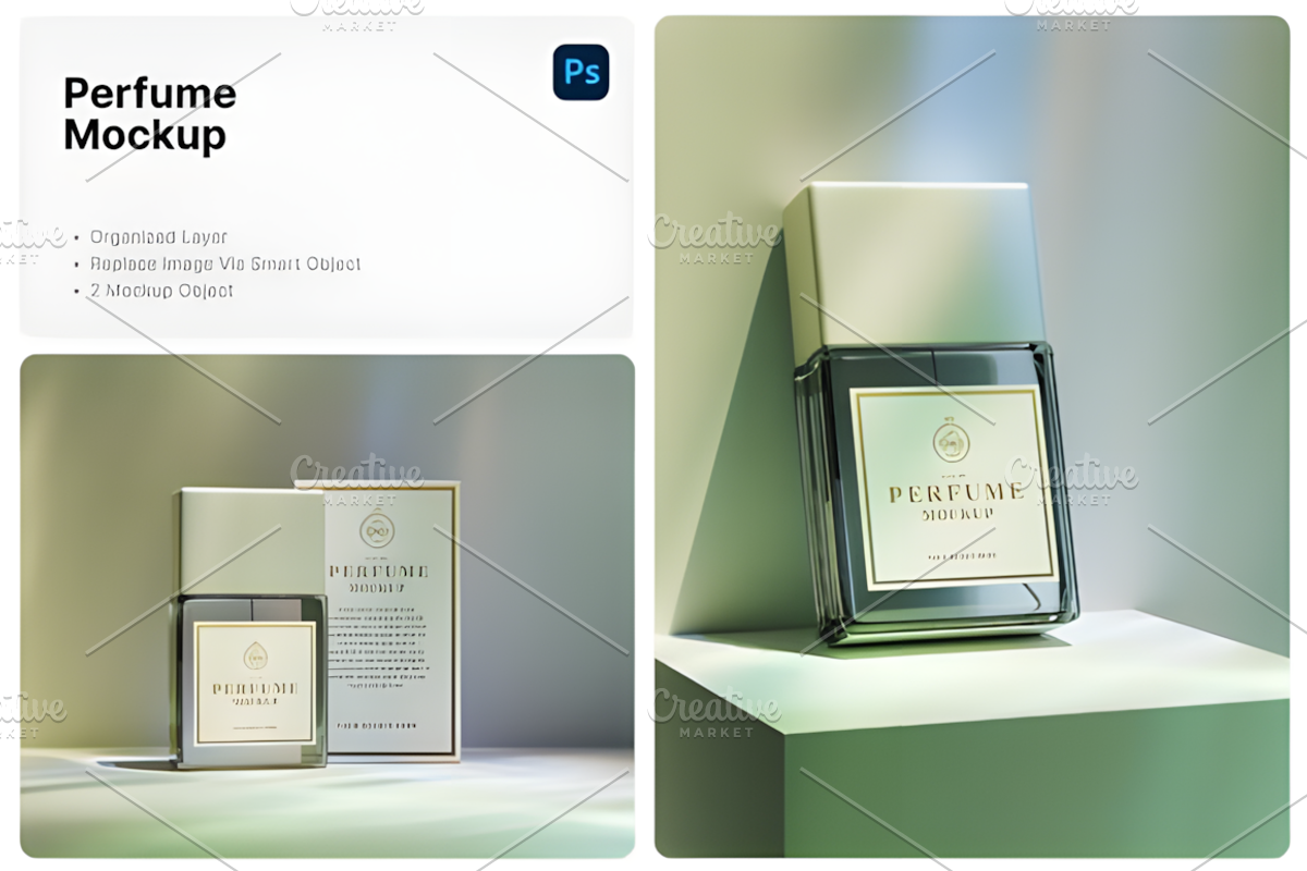 Perfume Bottle Mockup, a Presentation Template by Ink Gallery (Photo 2 of 3)