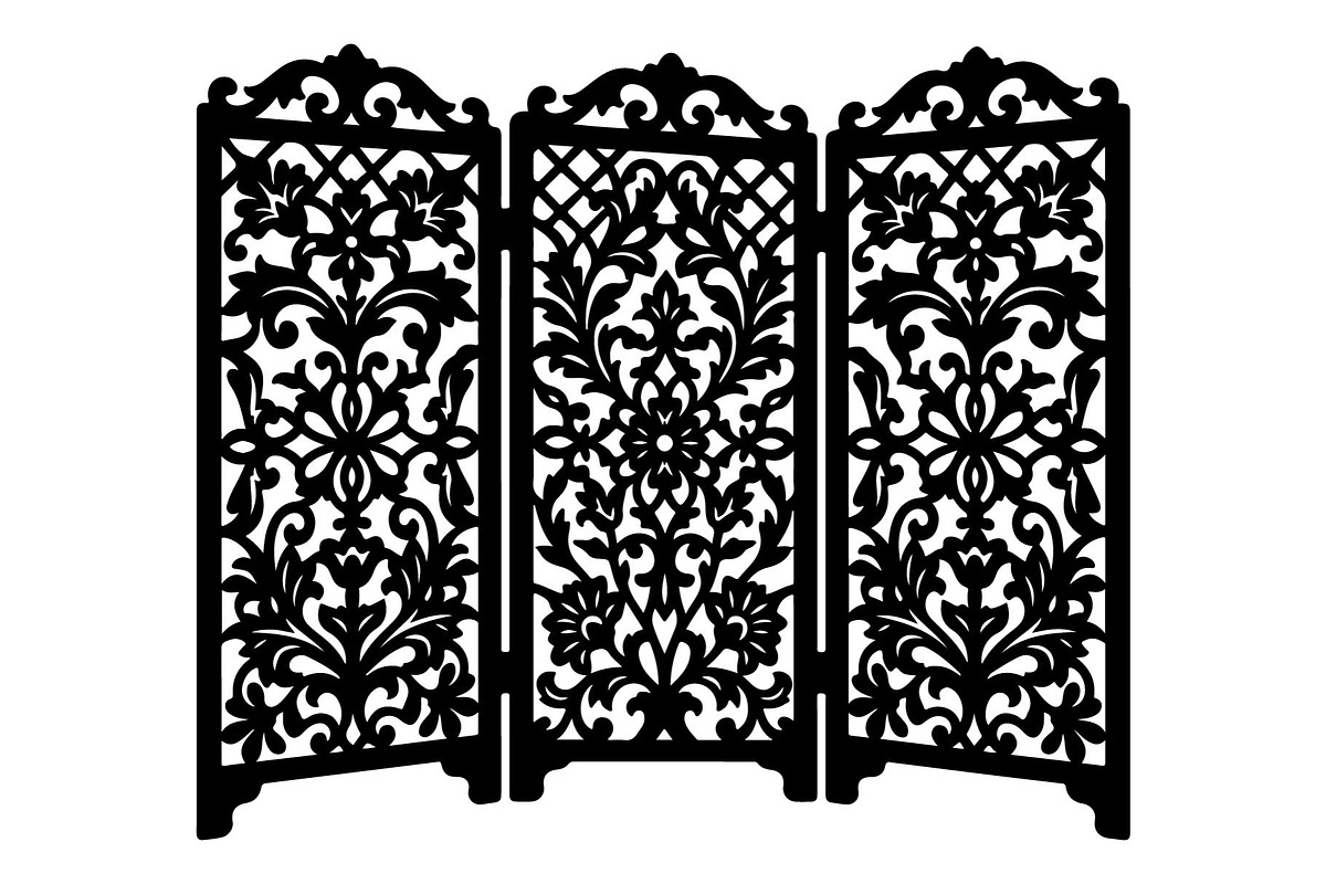 Ornamental Folding Screen Silhouette, an Object Graphic by hafijul (Photo 1 of 4)