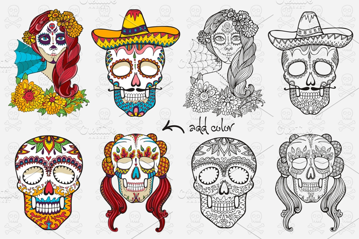 Day of Dead. 60+ vector elements., an Illustration by MariShop (Photo 4 of 4)