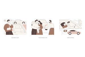 Buying a car isolated cartoon vector, a Person Illustration by Visual Generation