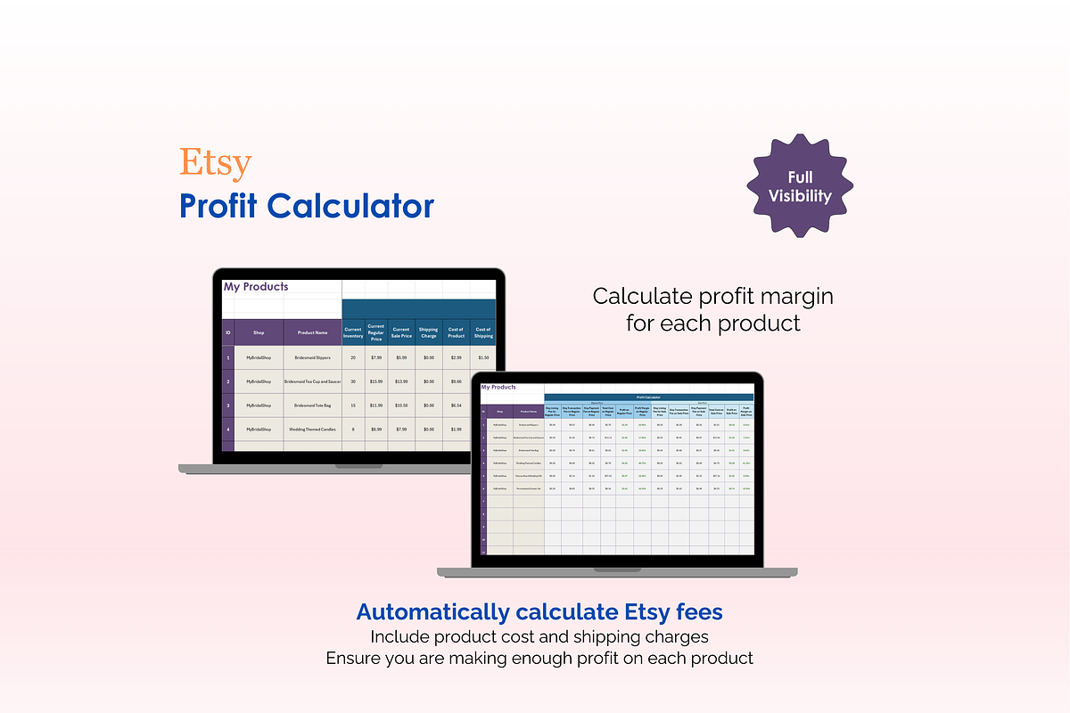 Etsy Pricing Tool - Excel preview 4