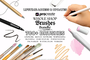 700+ Procreate Brushes Bundle, a Brushes & More by LaurenceVArtiste (Thumbnail 1 of 9)