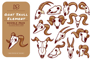 Goat Skull - Doodle Pack