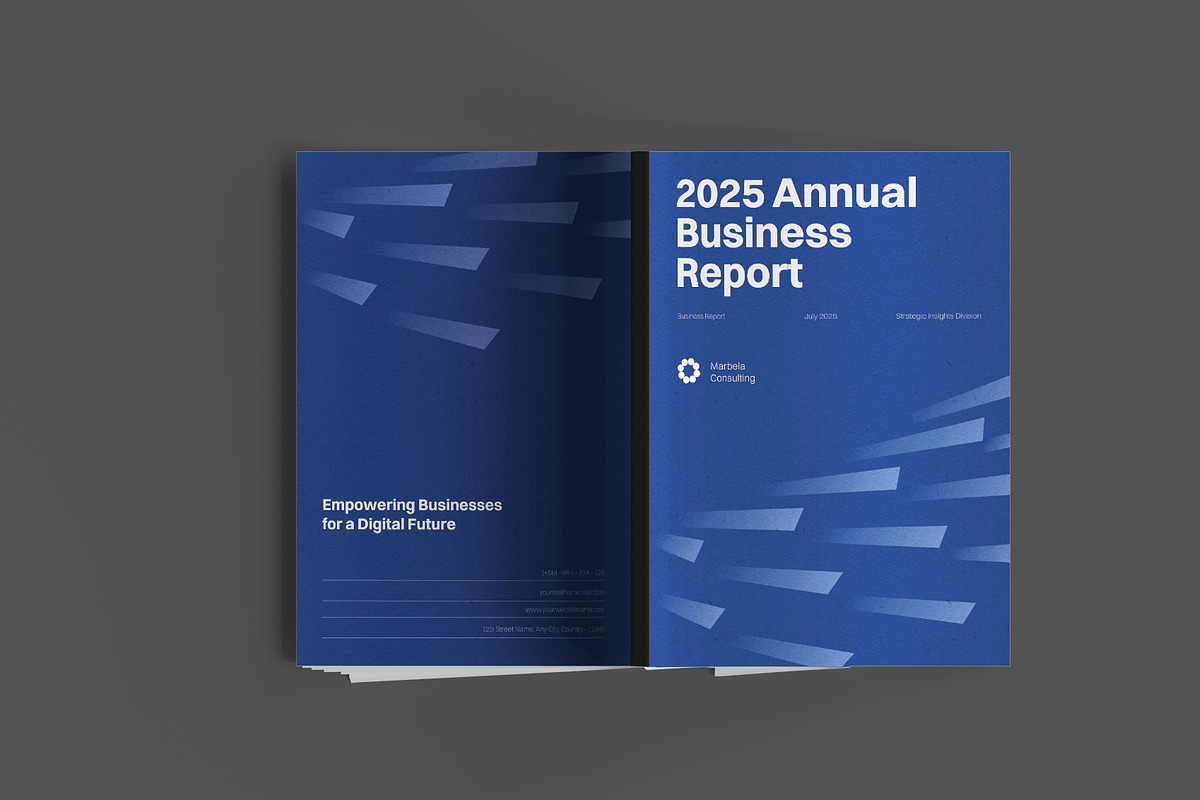 Blue Simple Business Report, a Brochure Template by Neermana (Photo 12 of 12)