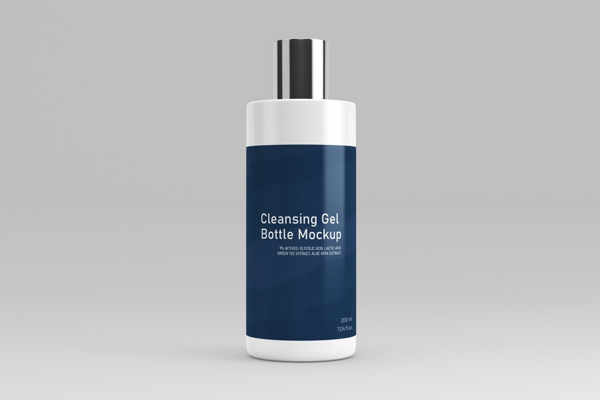 Cleansing Gel Bottle Mock-Up, a Mockup by MassDream (Photo 4 of 9)