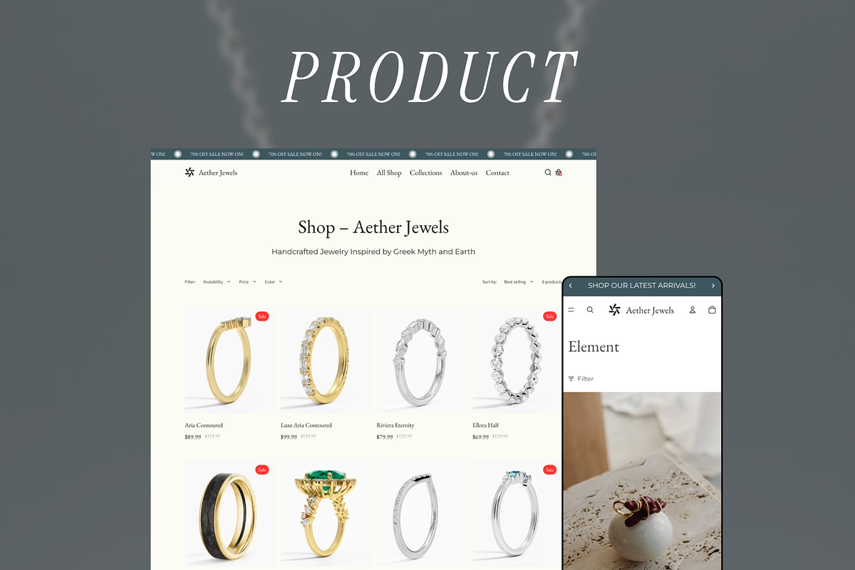 Aether - Jewelry Store Figma, an UI Kit Template by AtelierDuVow (Photo 3 of 6)