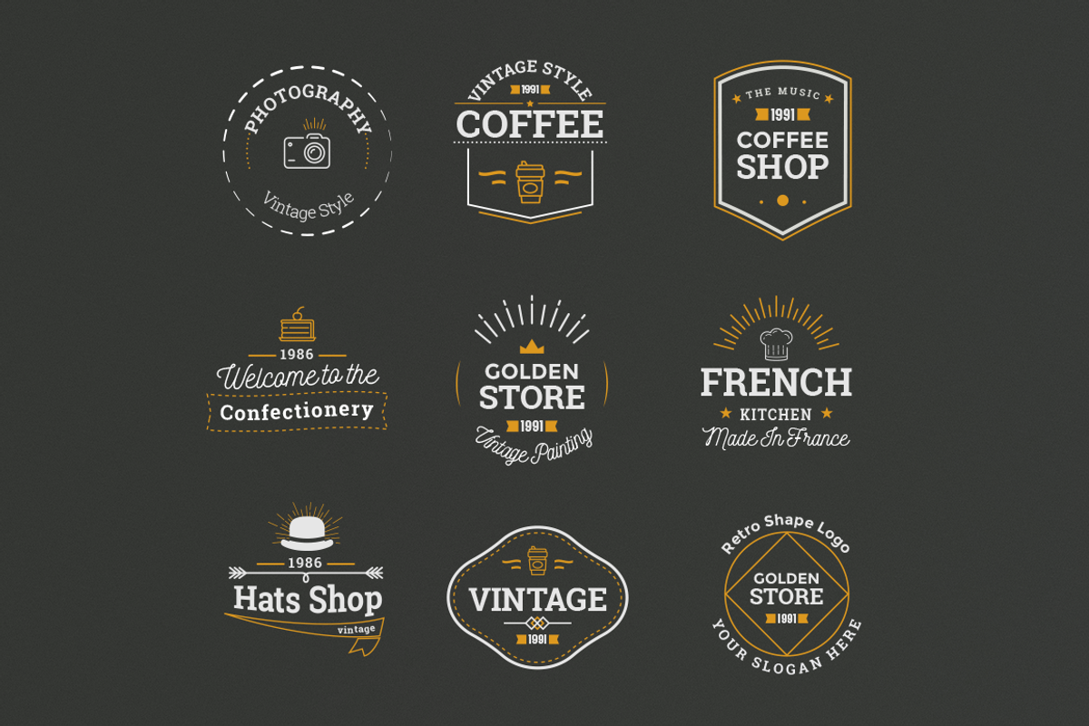 Vintage Logos Template Bundle V3, a Branding & Logo Template by SoubArt (Photo 2 of 7)