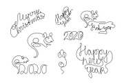New Year 2020 year of the rat set., an Animal Illustration by Anastasiia_Dzhioeva (Thumbnail 1 of 6)