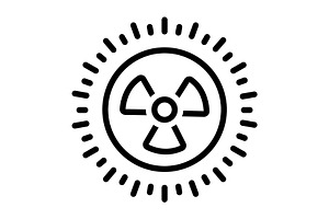Nuclear radioactive black icon, an Outline Icon by Creative priyanka