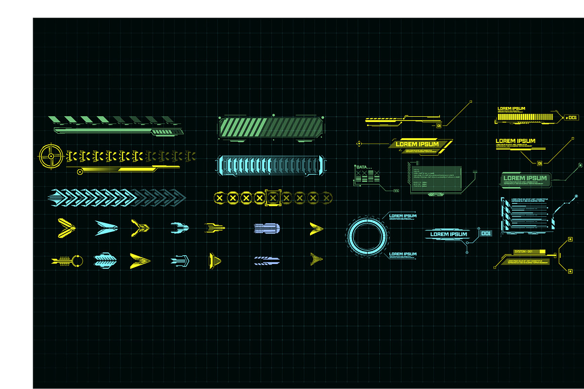 Futuristic HUD, FUI, Virtual Interface